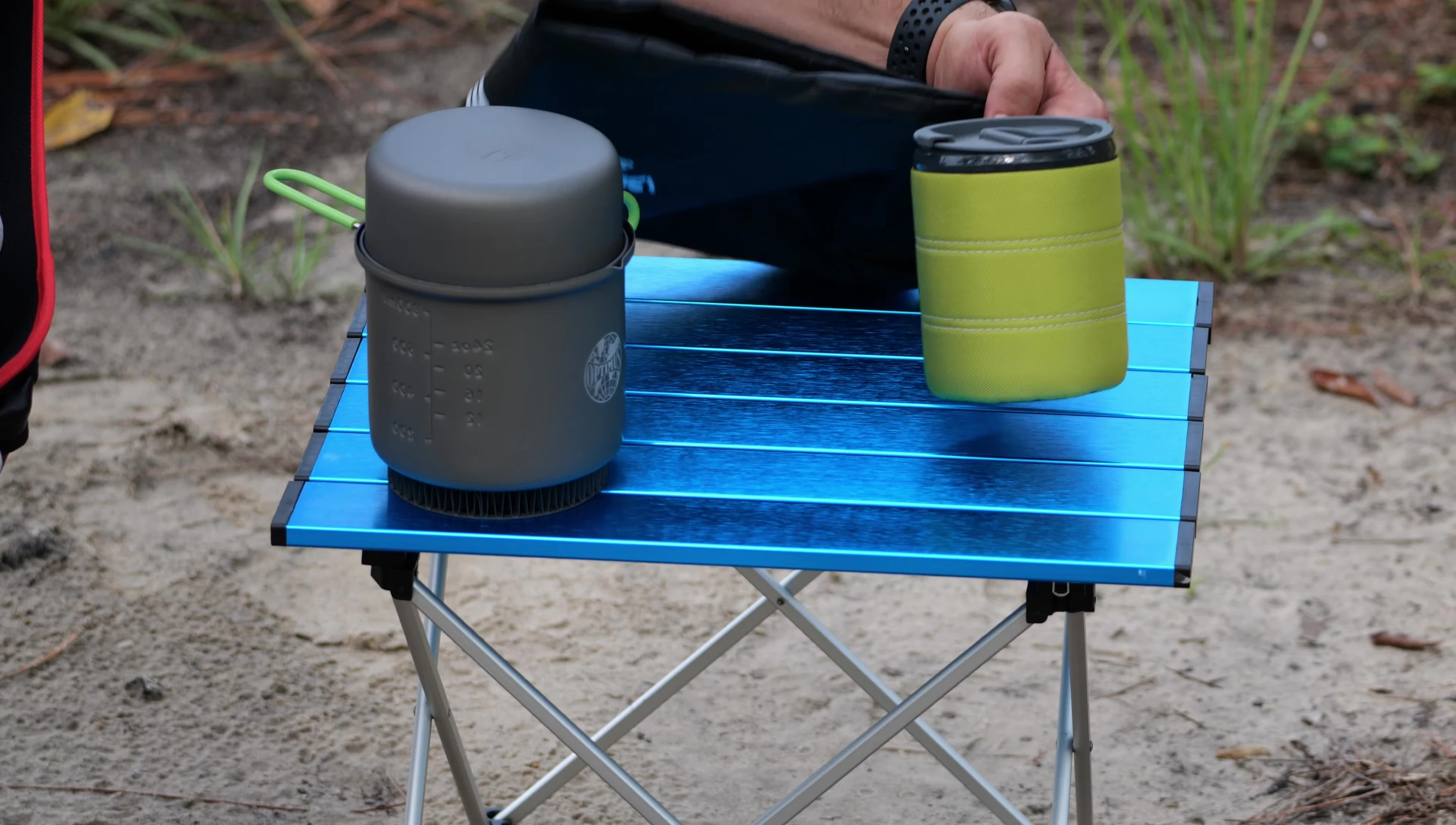 The fully assembled table showcasing its compact size