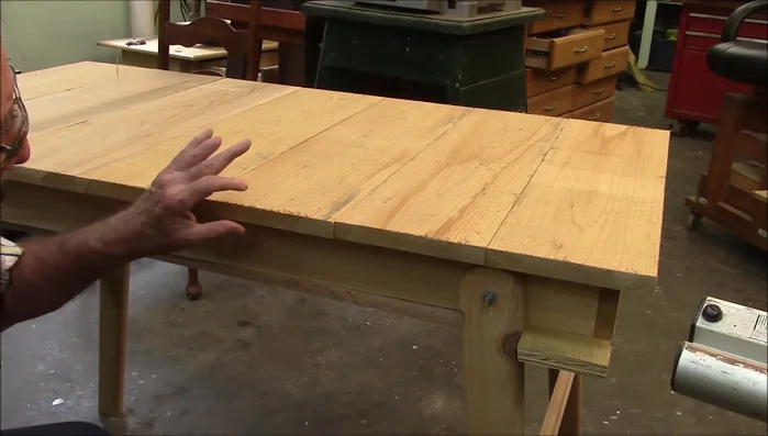 Prepare and attach the cedar tabletop. Use pocket holes and coated deck screws for a strong, hidden fastener design.