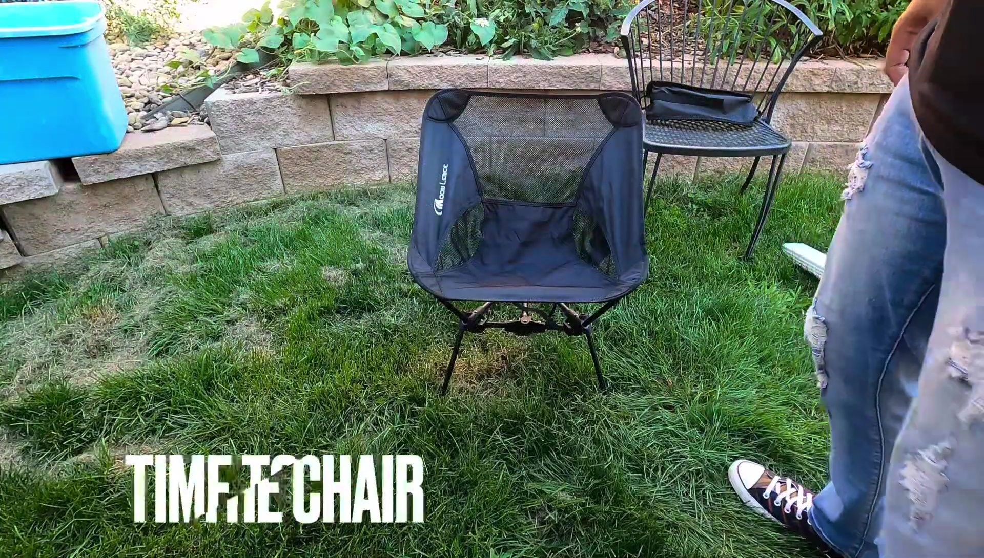 The reviewer sitting comfortably in the chair.
