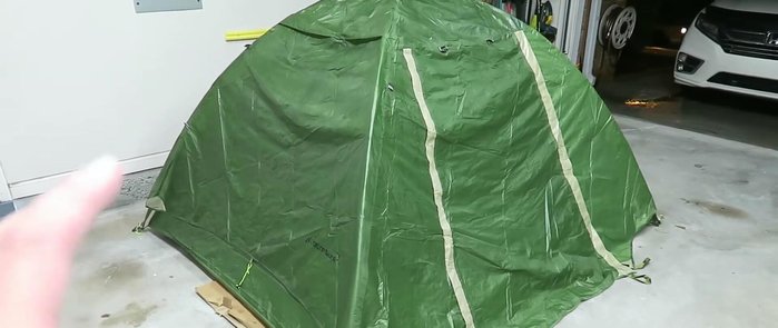 Prepare your workspace: Choose a well-ventilated area. The video example uses a garage with open doors.