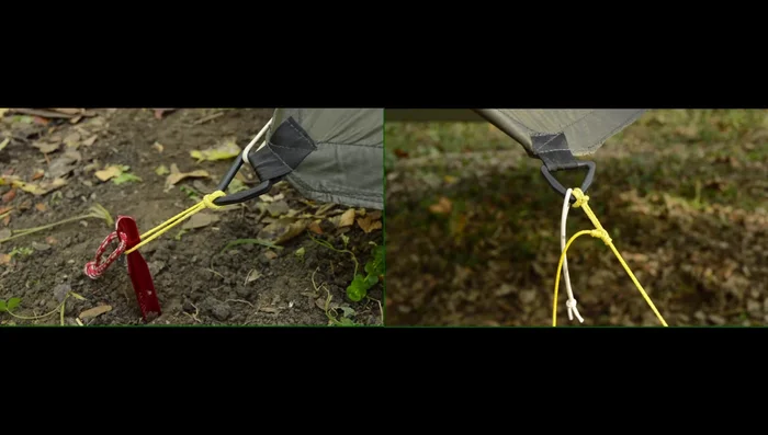 For easy release, consider using a girth hitch, toggle, or small stick system.