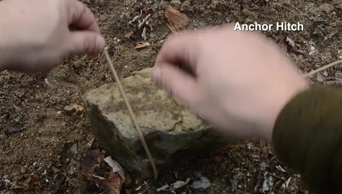 Utilize natural anchors like roots, logs, or rocks in a pinch. Use a killer hitch (anchor hitch) when securing to rocks for superior holding power.