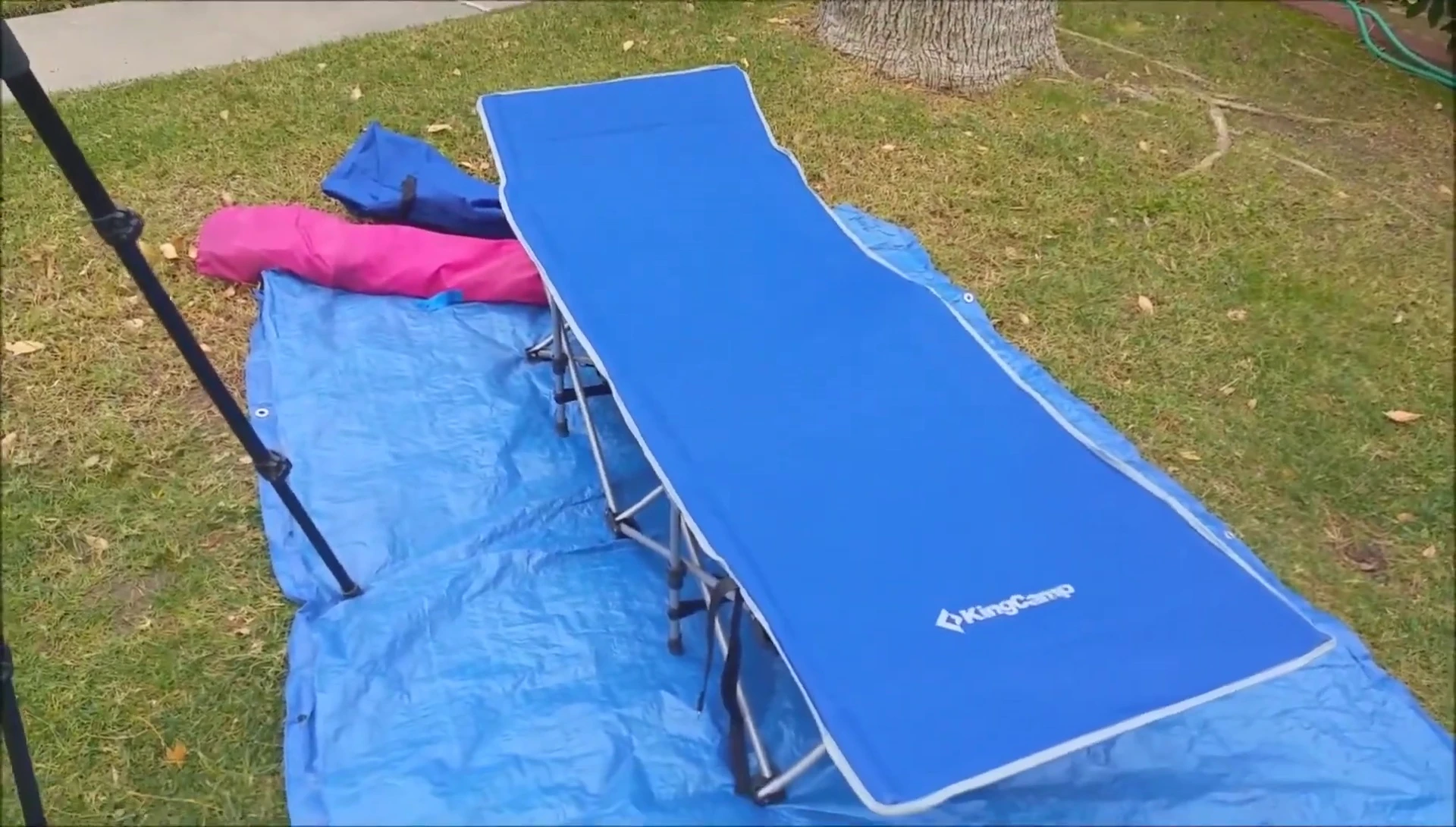 Final shot of the KingCamp cot, showcasing its folded state.