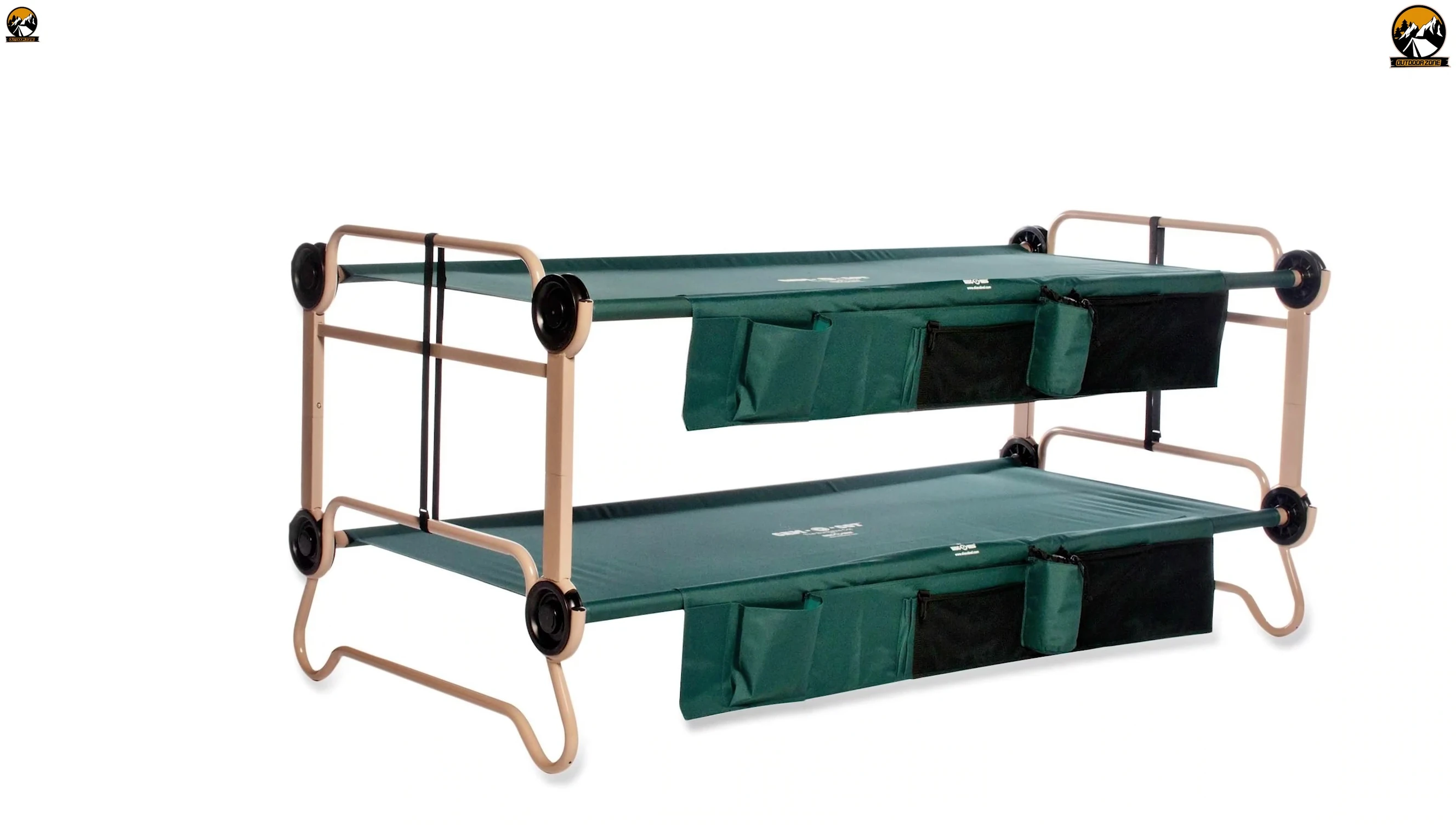 Disco Bed Camo Bank Large camping cot shown fully set up