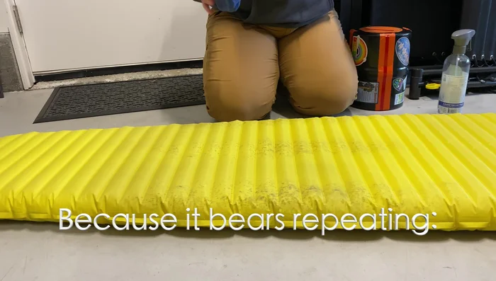 Completely dry the sleeping pad before storing.
