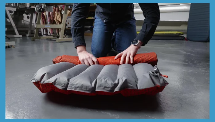 Close the valve, unroll and fold it to get the pack size as small as possible.