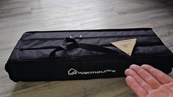Secure the leg brackets using the push tabs.