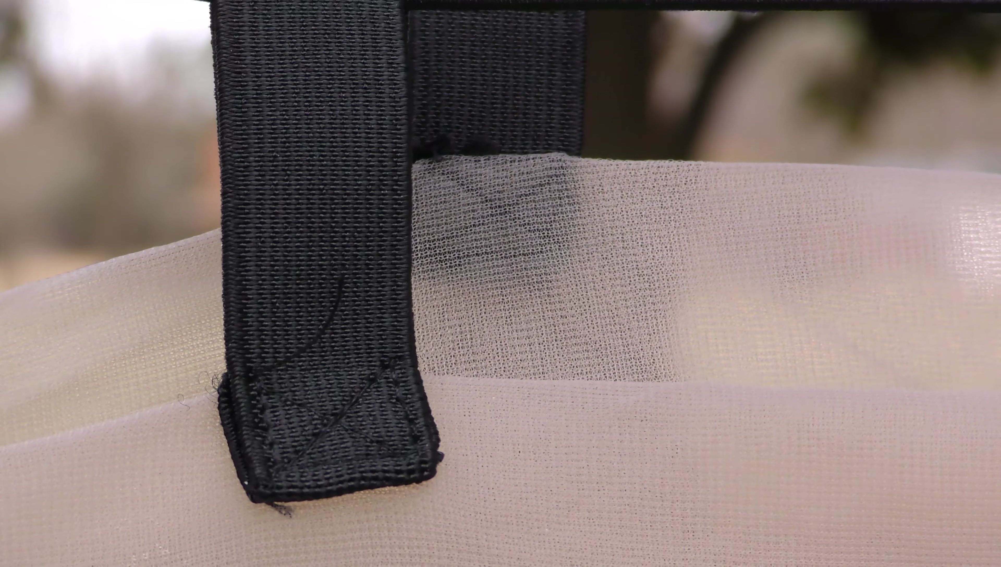 Close-up of the incredibly fine mosquito netting.