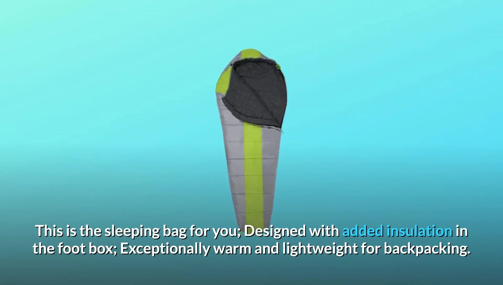 Image showcasing the added insulation in the foot box of the sleeping bag.