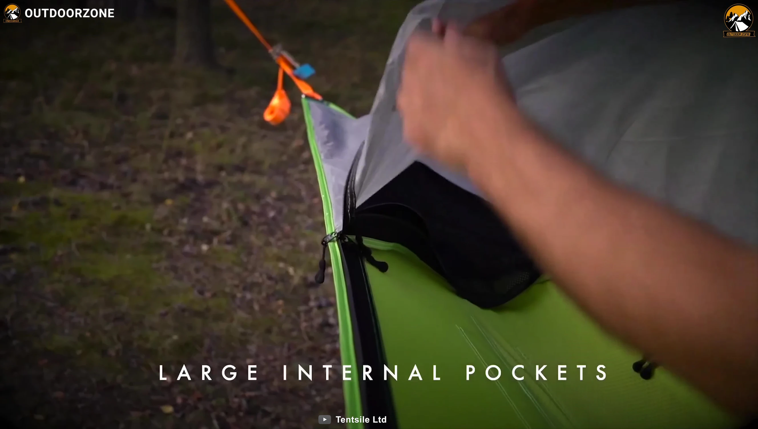 Close-up showcasing storage options of the Tensile Connect Tree Tent