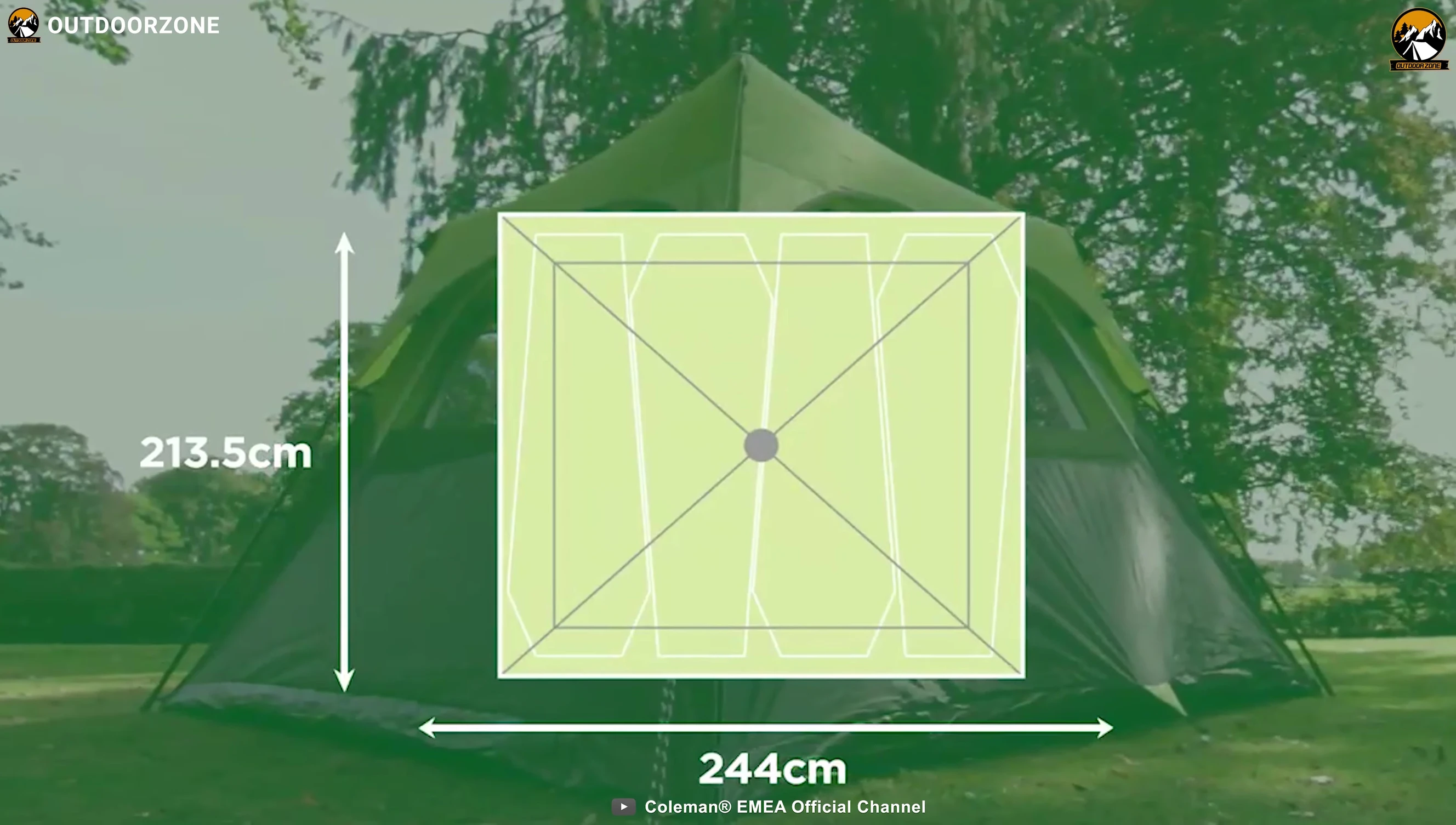 Interior shot showing the spaciousness and features of Coleman FastPitch tent
