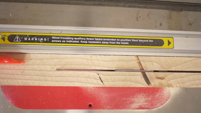 Cut dowels to size using the crosscut sled.