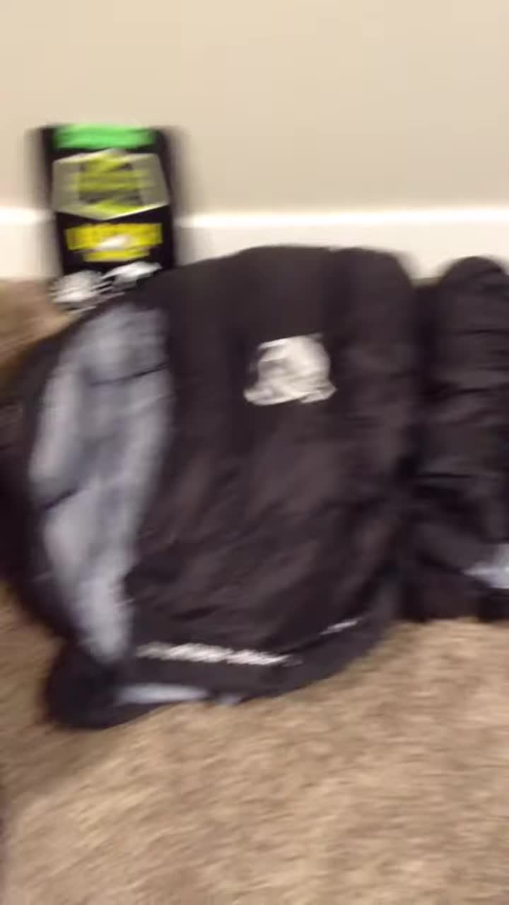 Close-up of the sleeping bag showing its color options and zipper
