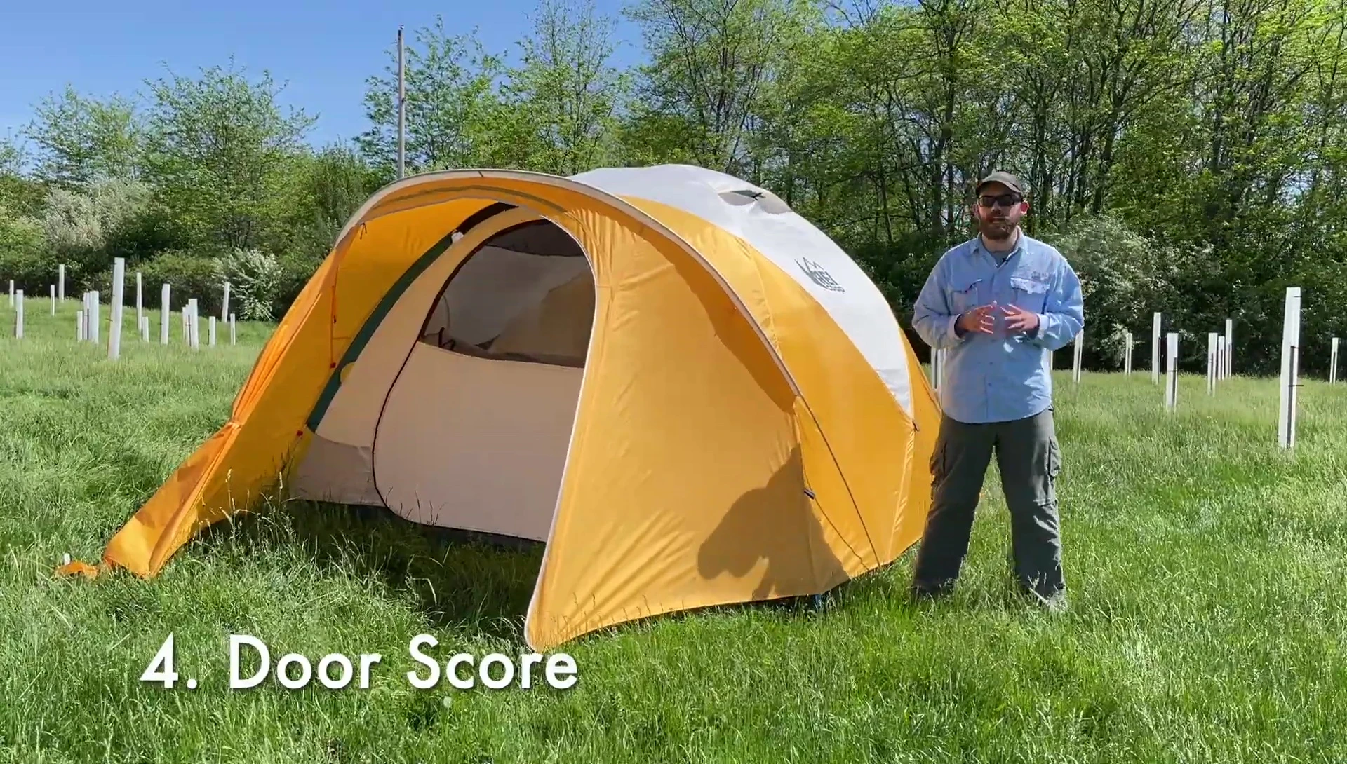 Close-up of one of the tent doors.