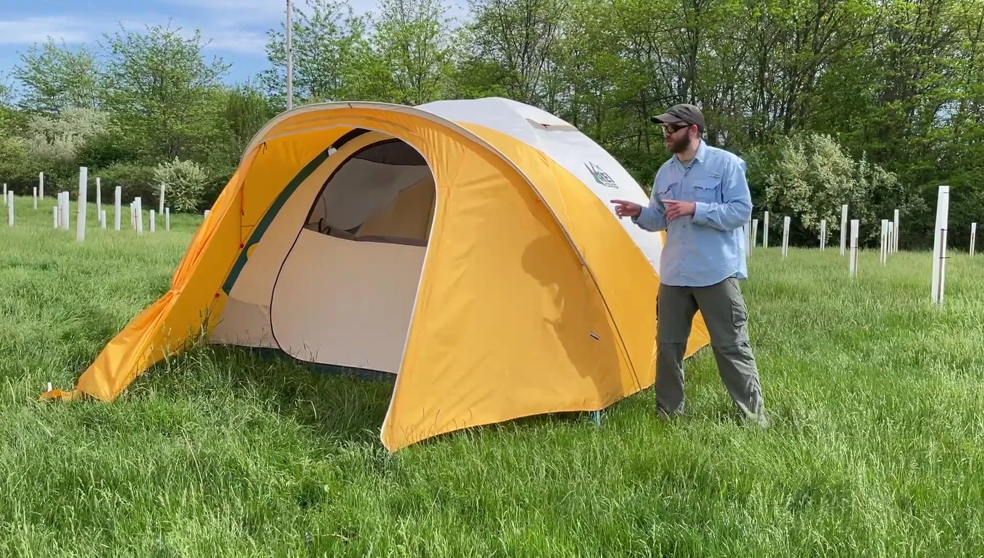Close-up shot of the tent's mesh panels.