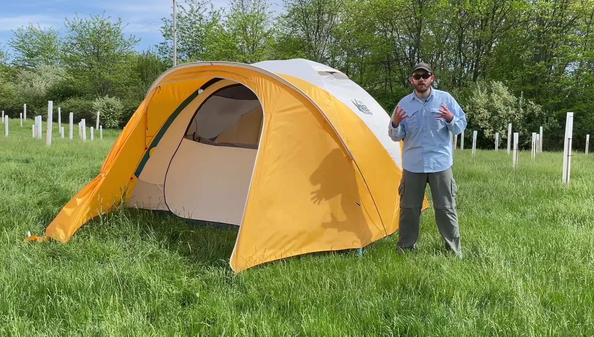 Close-up of the tent fabric.