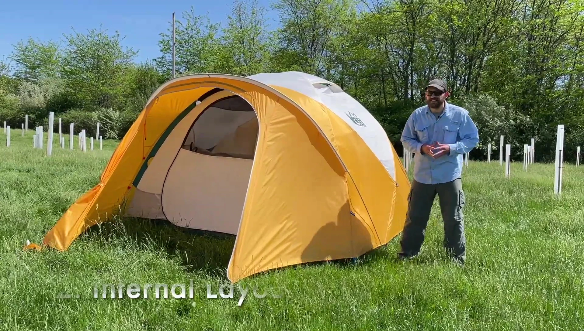 Interior view of the tent showing the sleeping space.