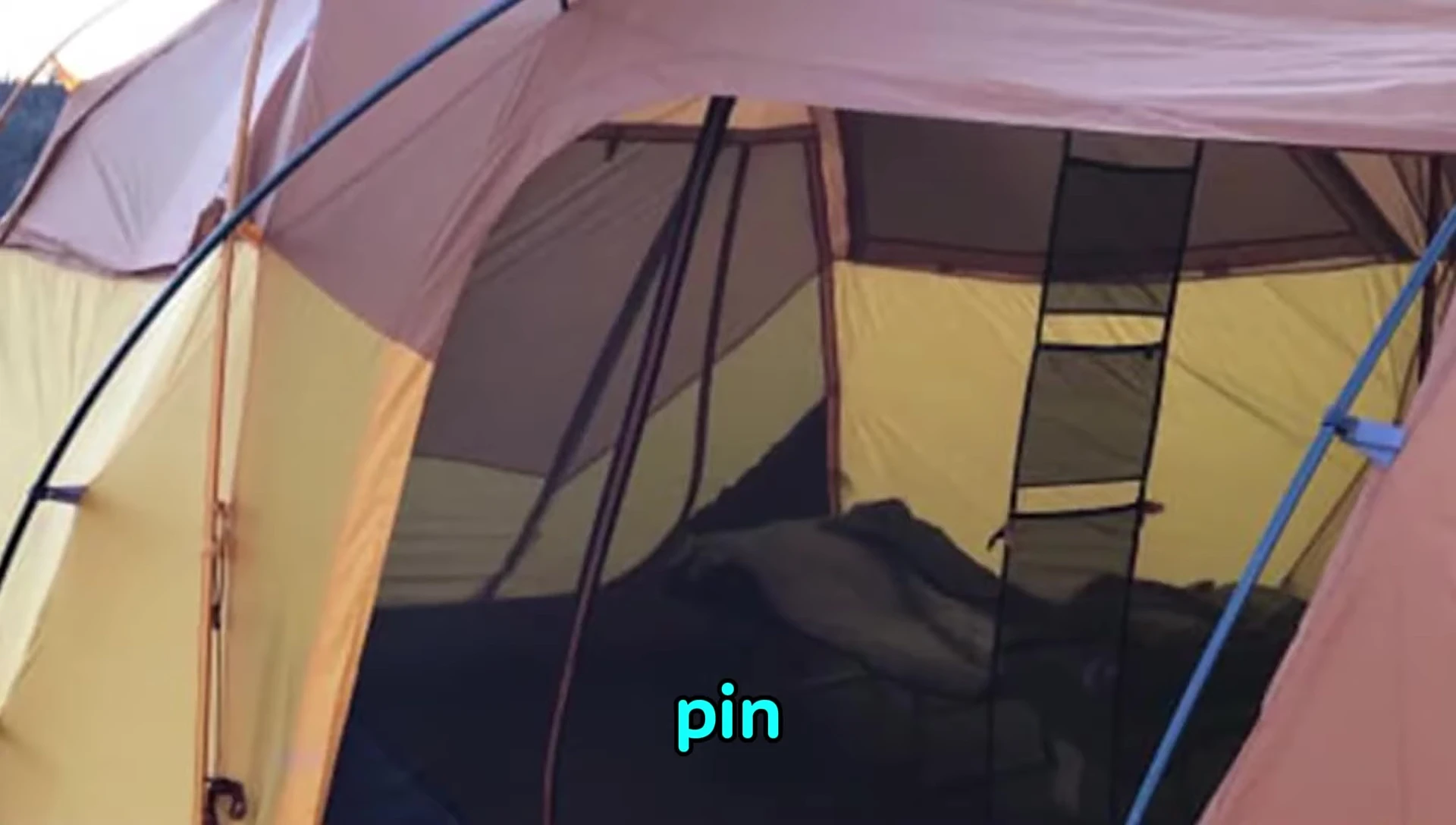 Close-up showing the pole locking mechanism