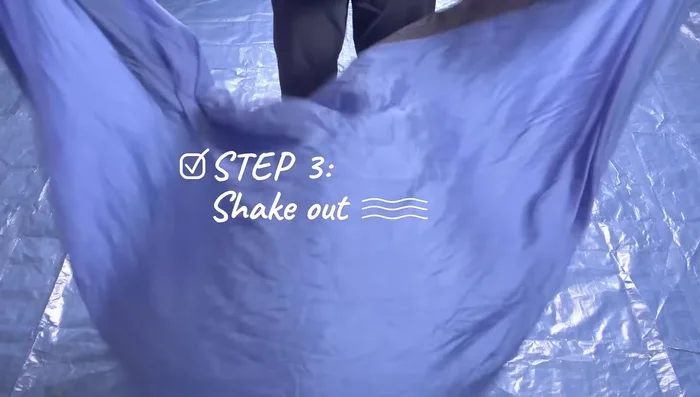 Shake out the hammock to remove debris.