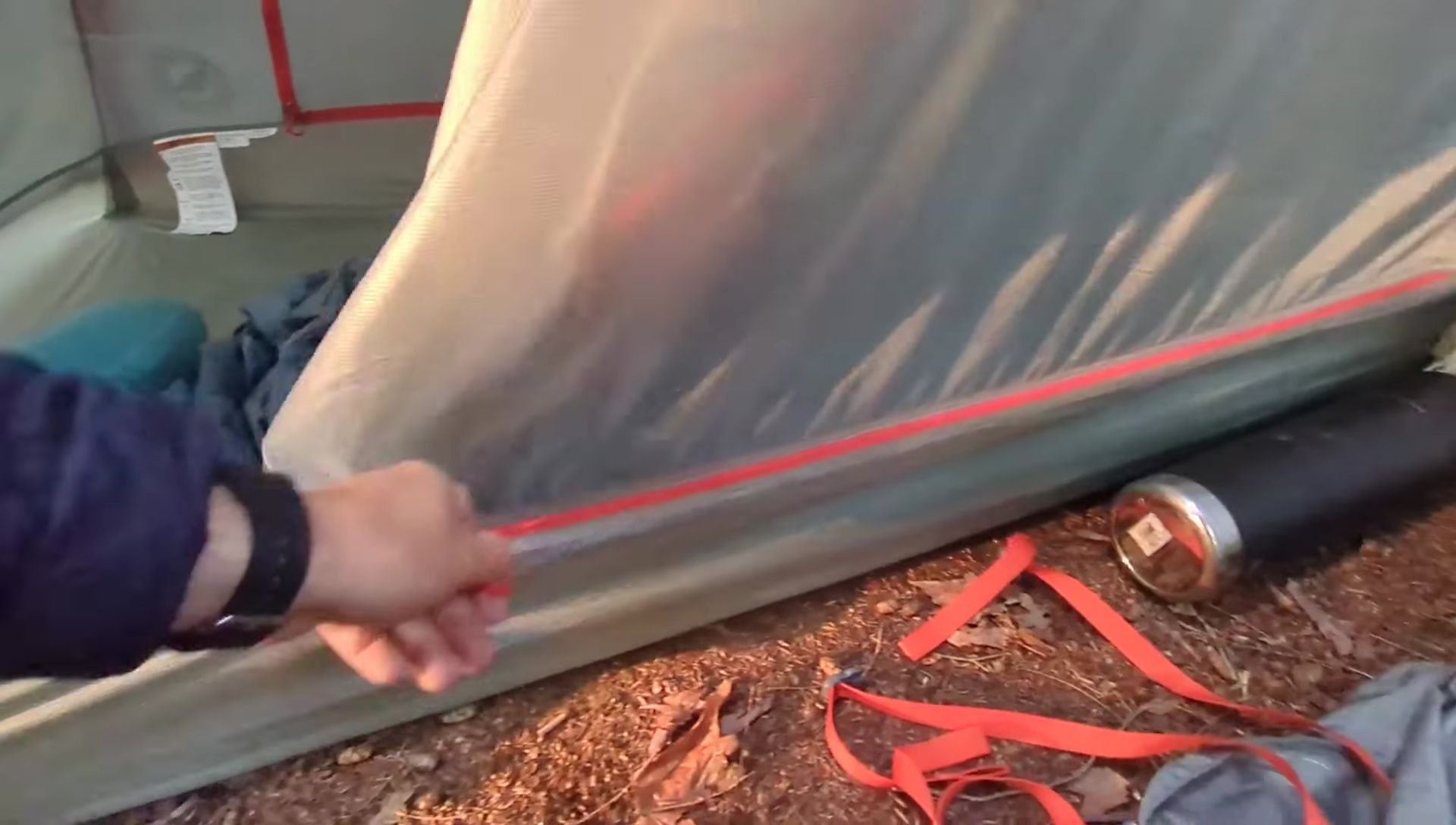 Interior view of the tent, highlighting the spaciousness.