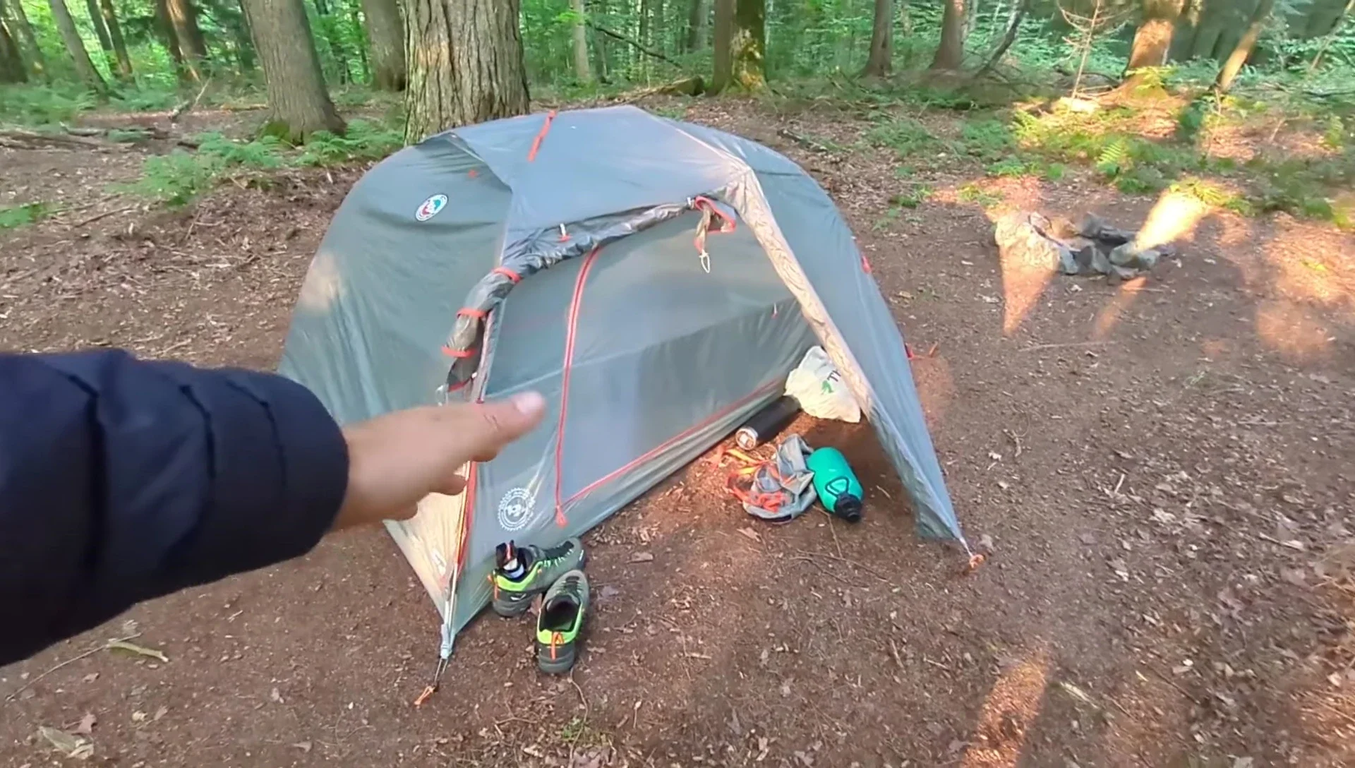 Shot of the tent footprint.