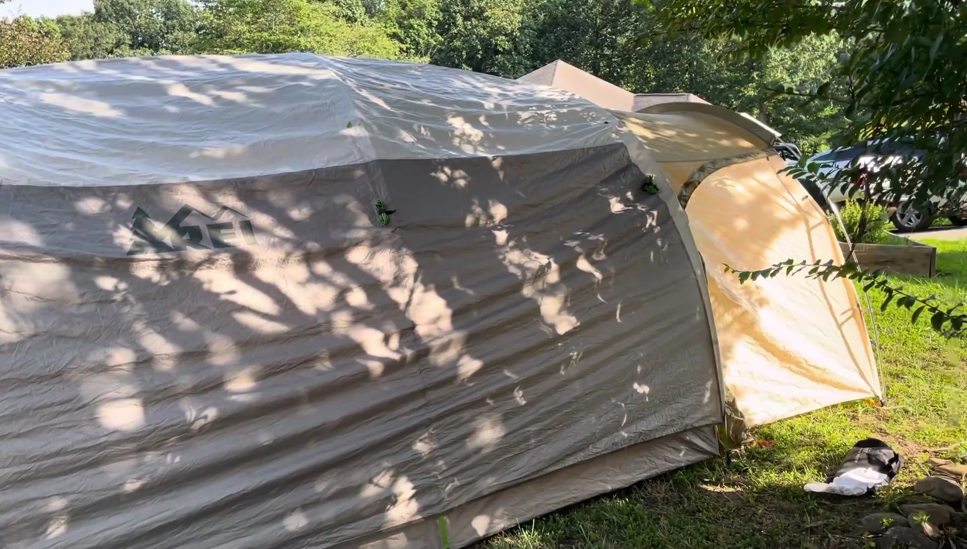 The mudroom attached to the tent