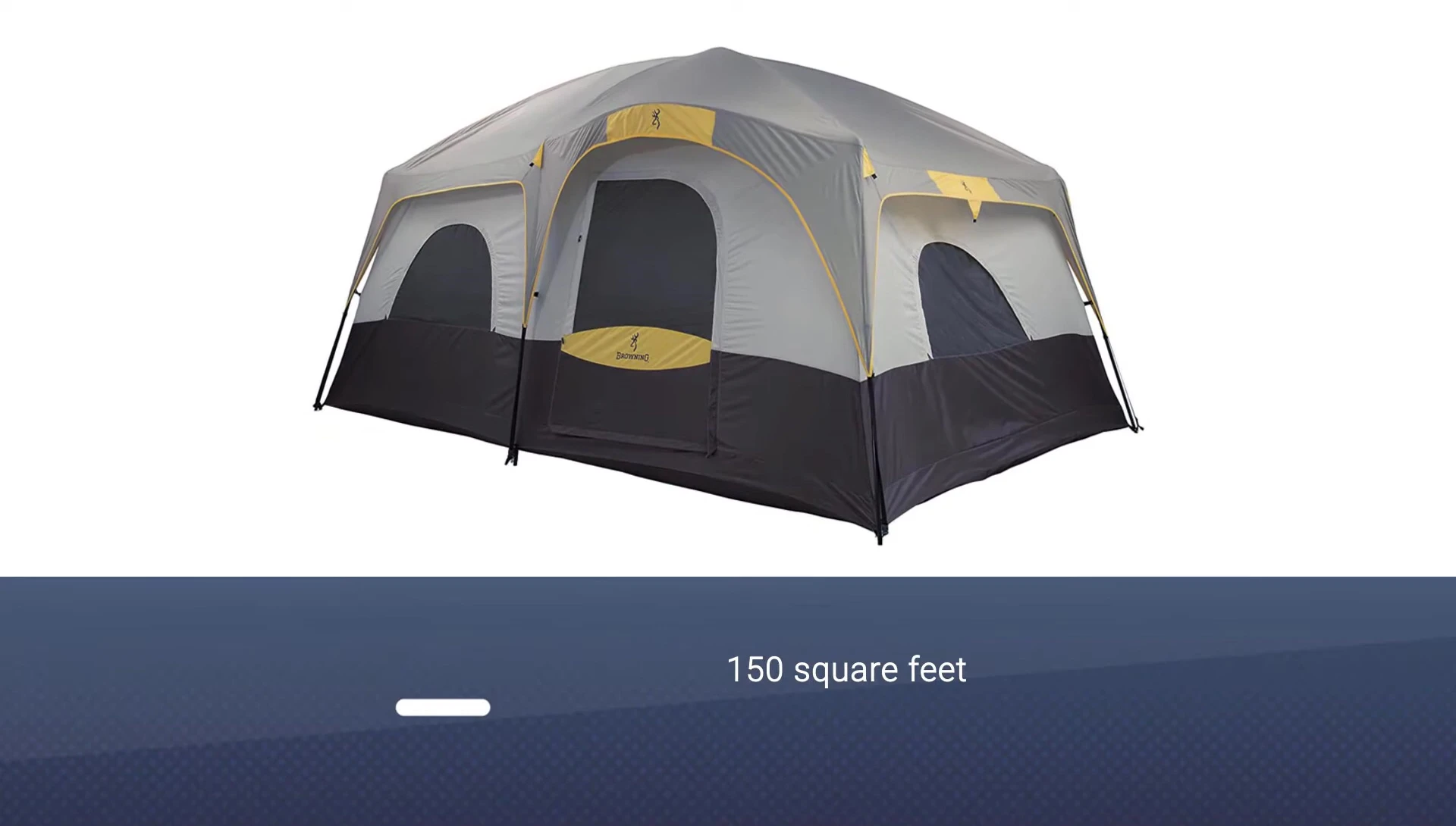Illustrative shot emphasizing the tent's size