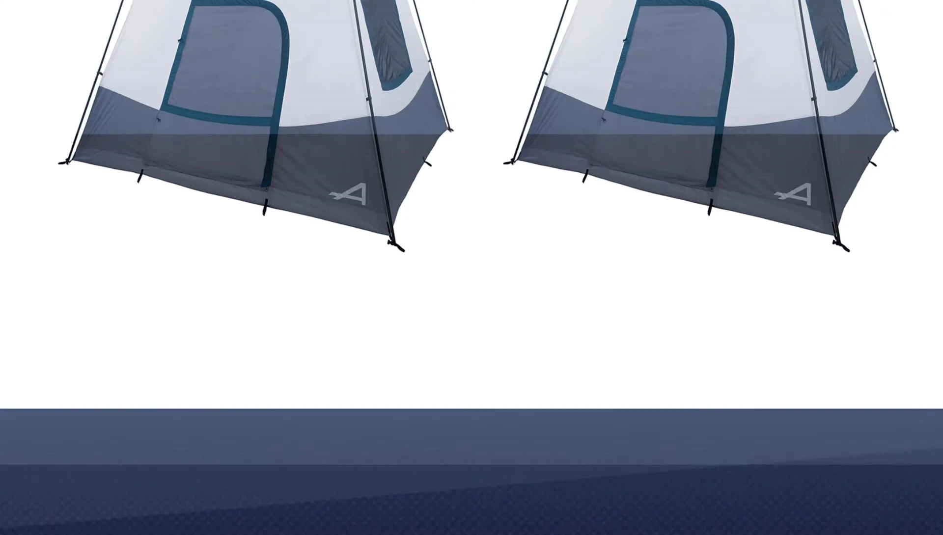 Close up of tent floor emphasizing its thinness