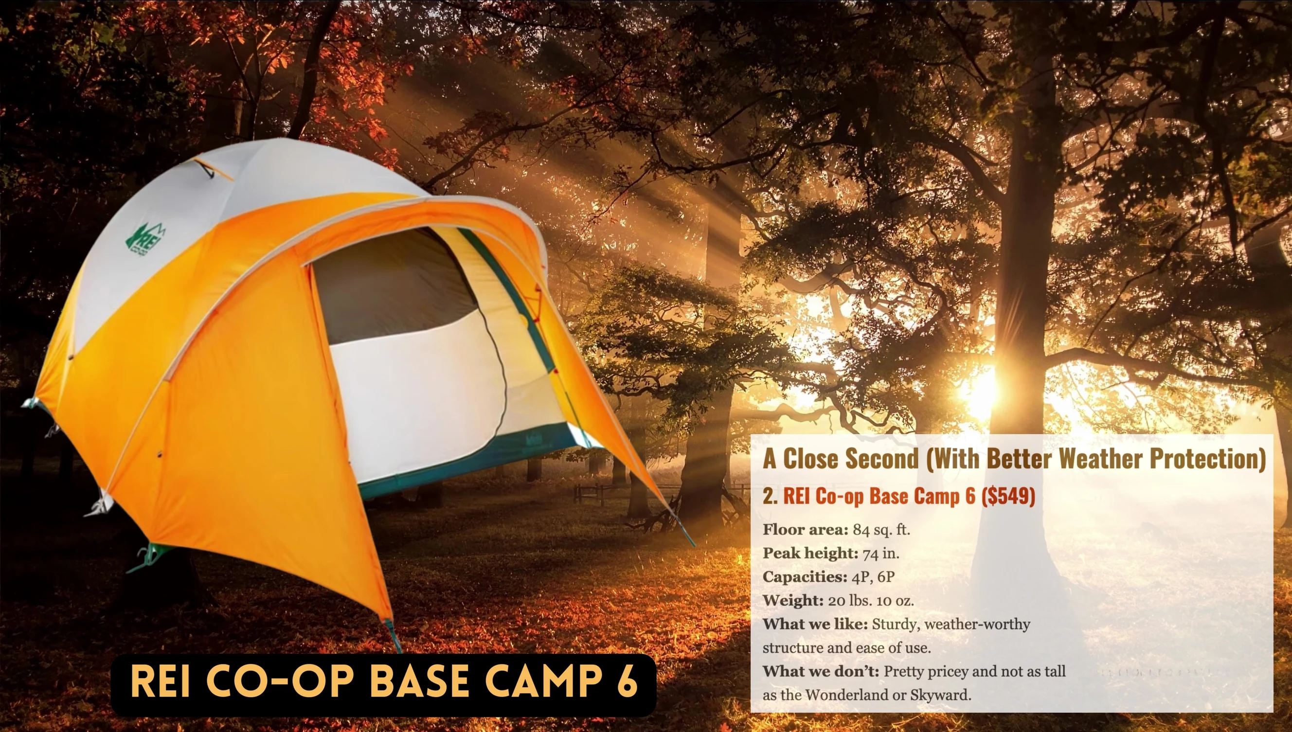 Exterior shot of the REI Co-op Base Camp 6