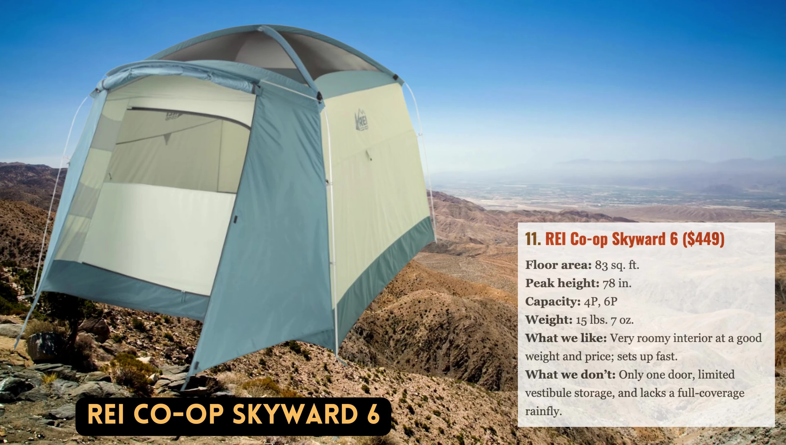 REI Co-op Skyward 6 set up