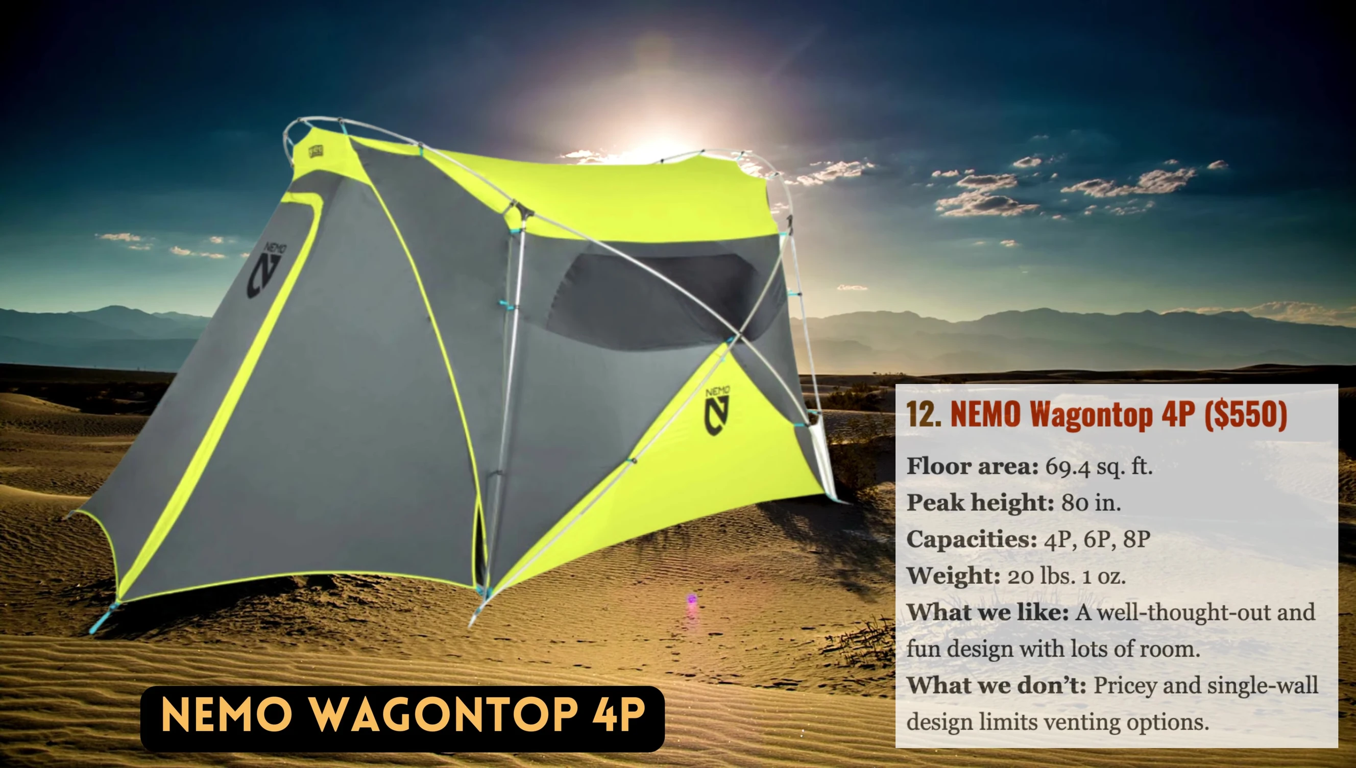 Nemo Wagontop 4P set up