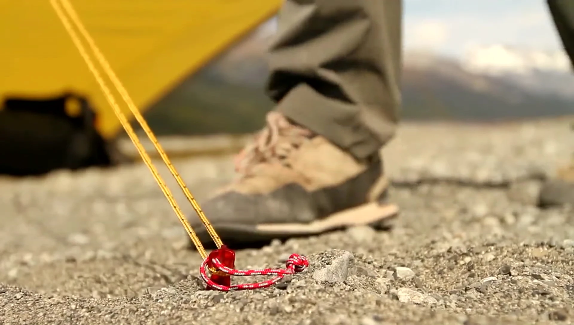 Highlighting the design of the MSR Cyclone stake.