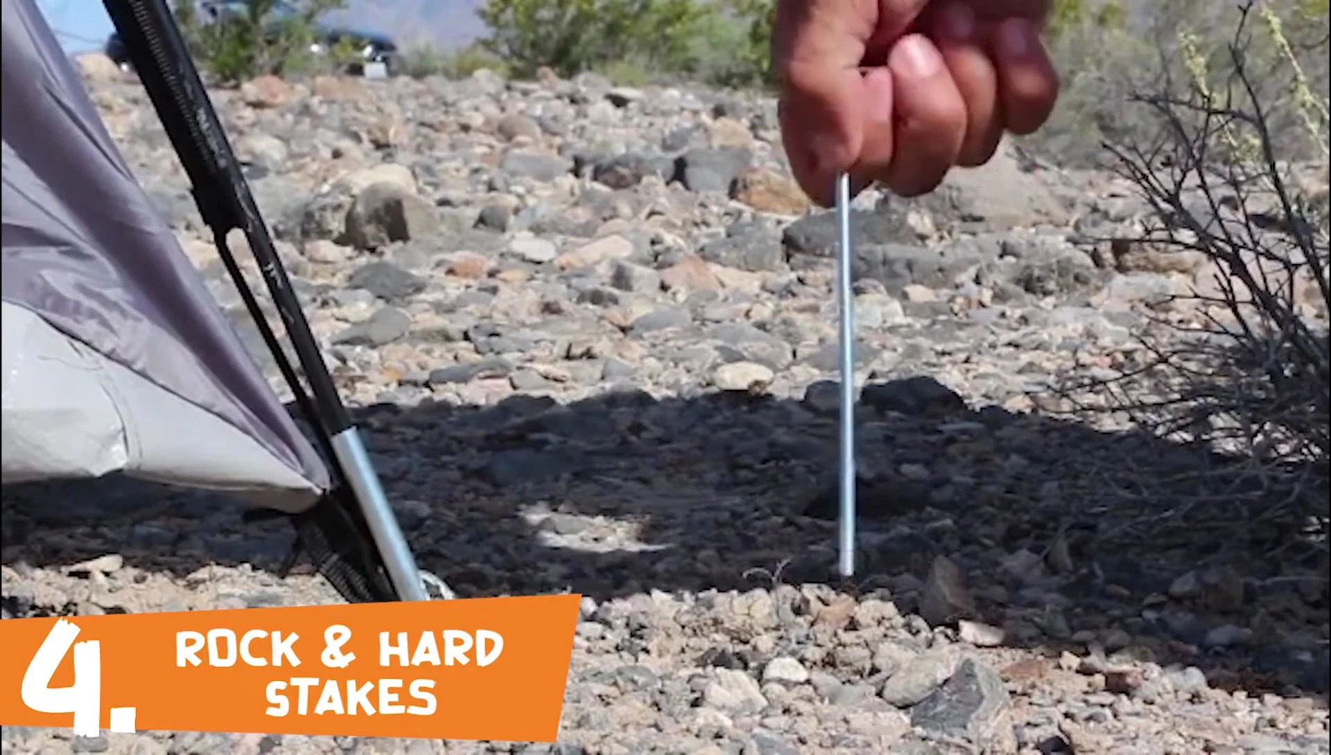 The difficulties of using traditional pegs on hard ground.