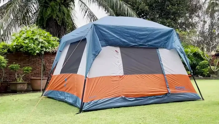 Review of the Eureka Copper Canyon LX 6-Person Tent: Traditional cabin style, vast footprint, effortless setup, convenient power port.