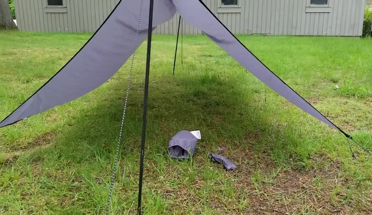 Interior view showing ample space inside tarp for two people