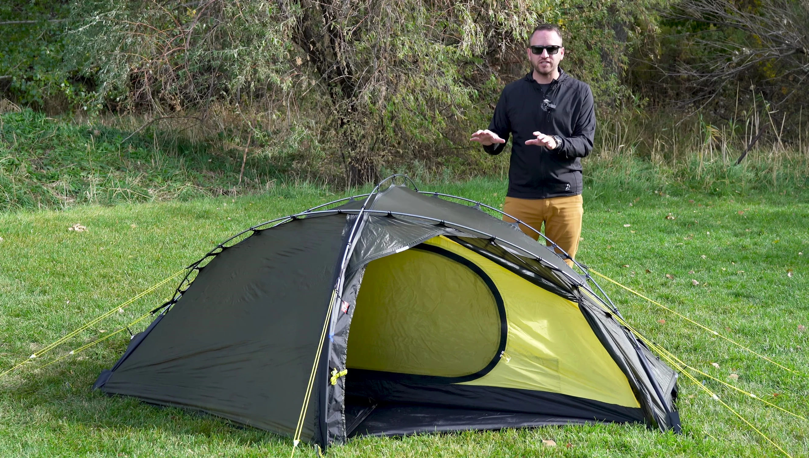 The Norrøna Lofoten 1 Camp tent shown in the video.