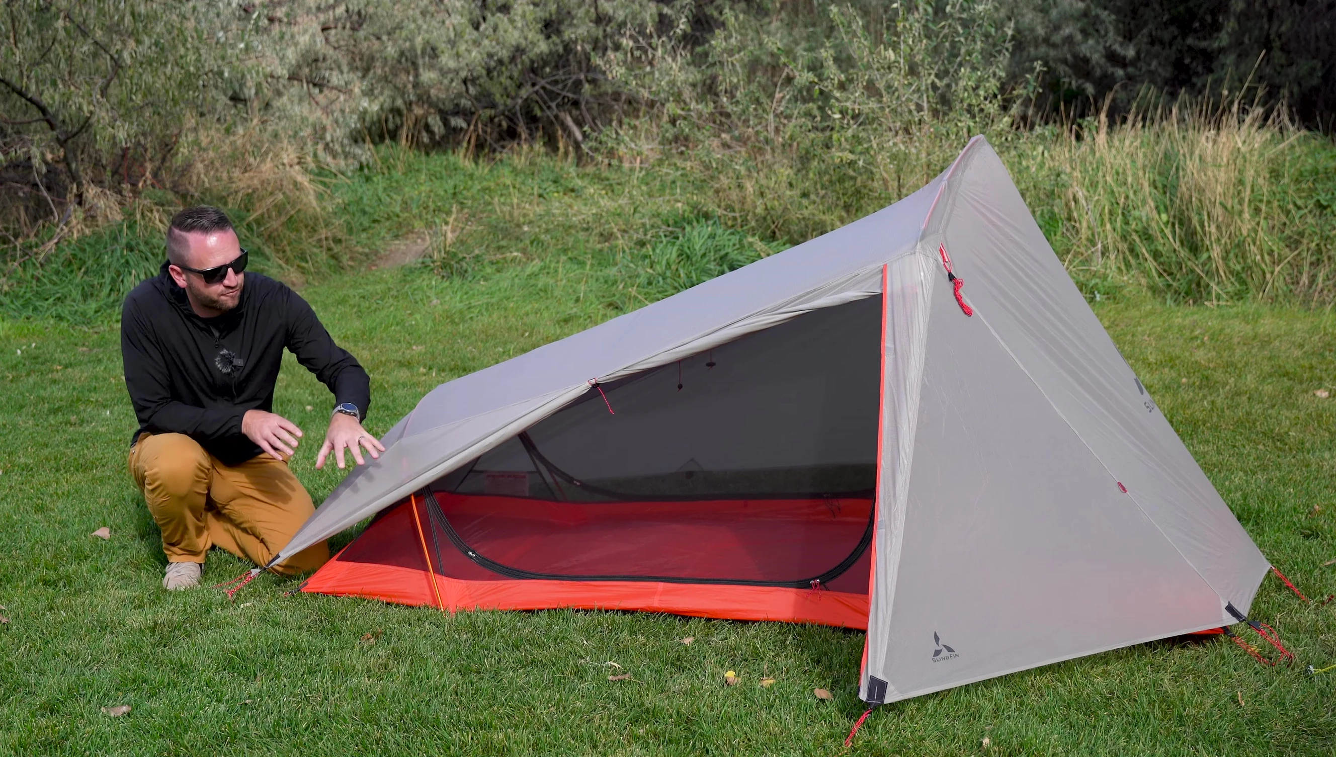 Image showing the mesh panels of the three-season tent.