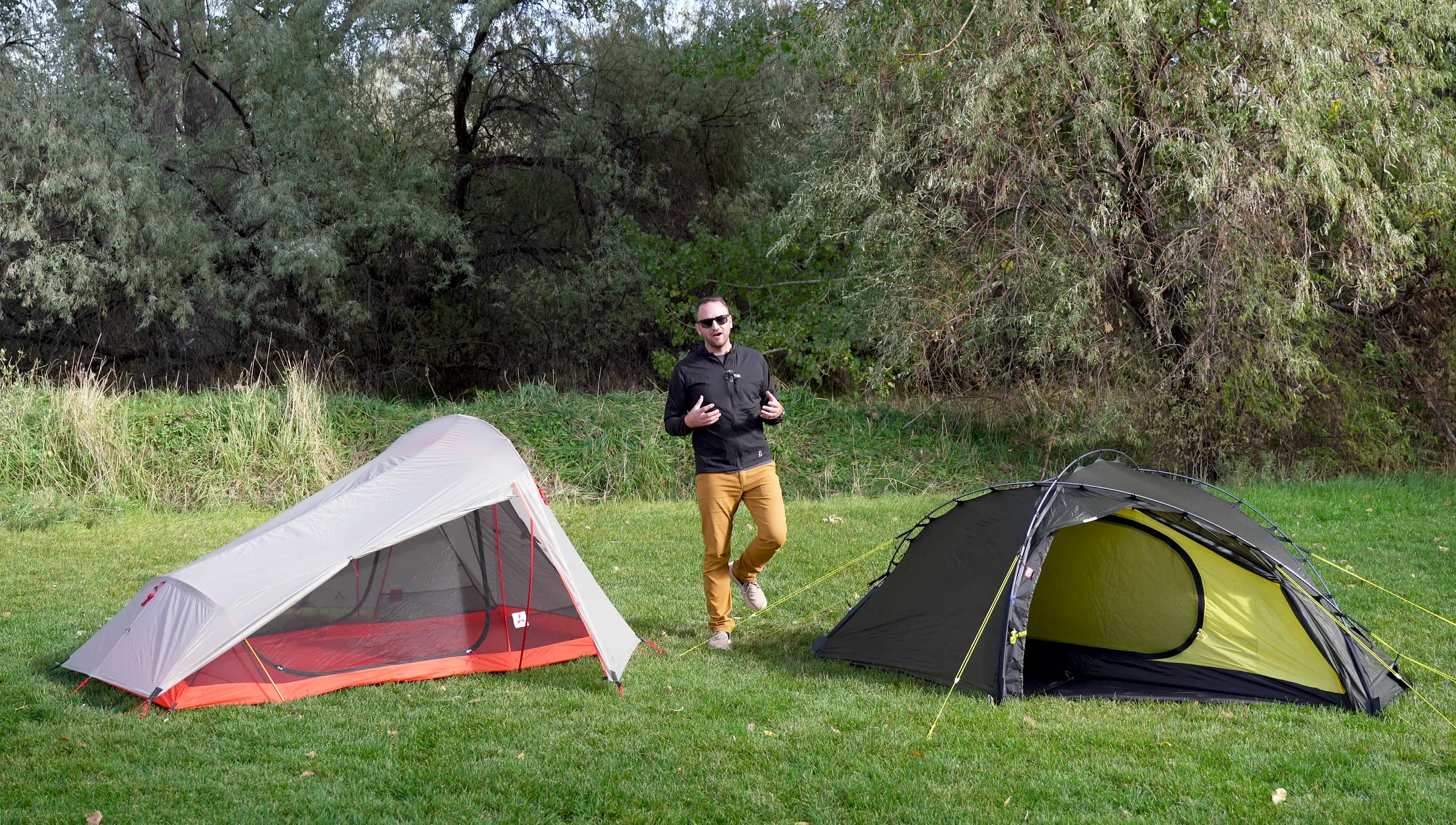 Final shot showing both tents side-by-side for comparison.