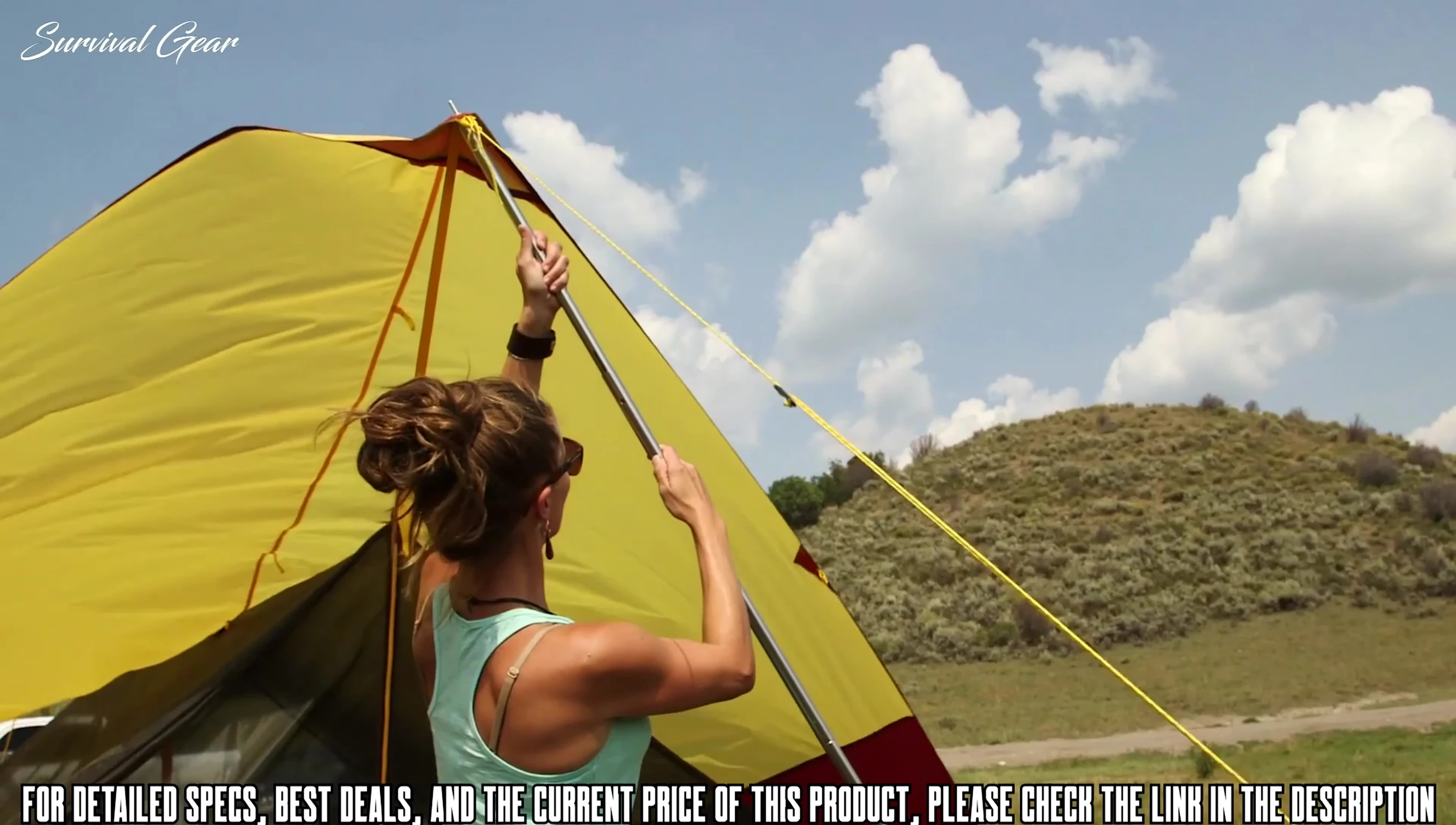 Deep Creek tarp's adjustable pole attachment and setup options.