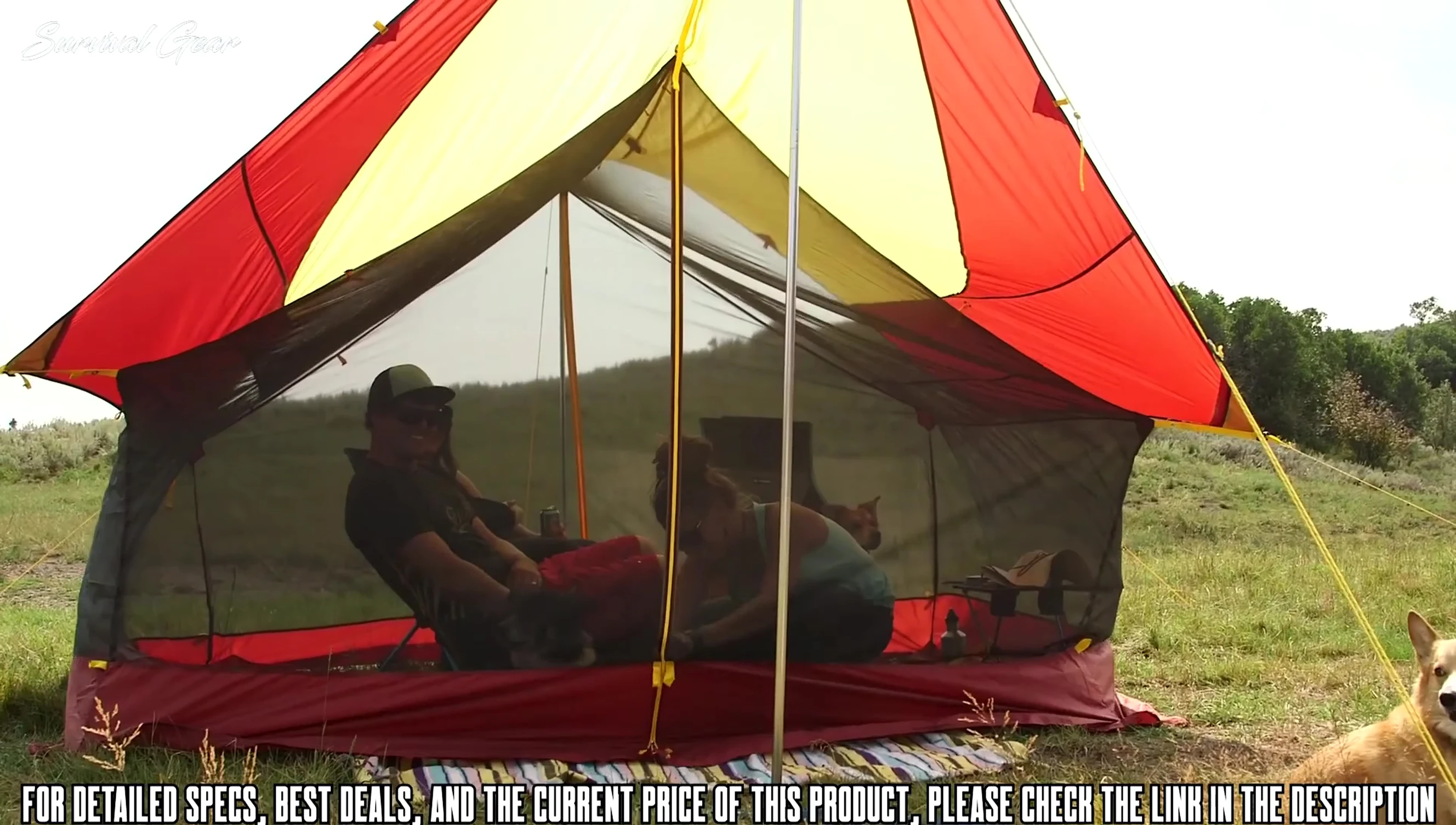 The Deep Creek Tarp with the Bug House accessory attached.