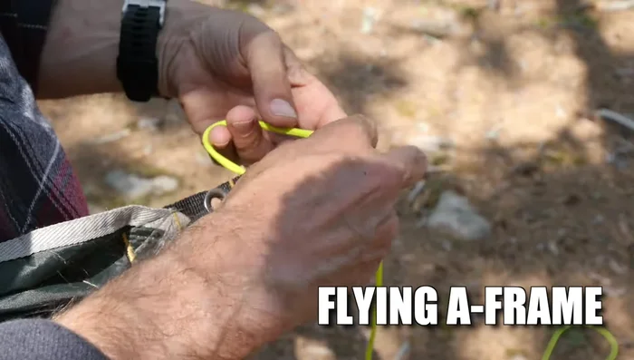 Tie the ridge line to trees.