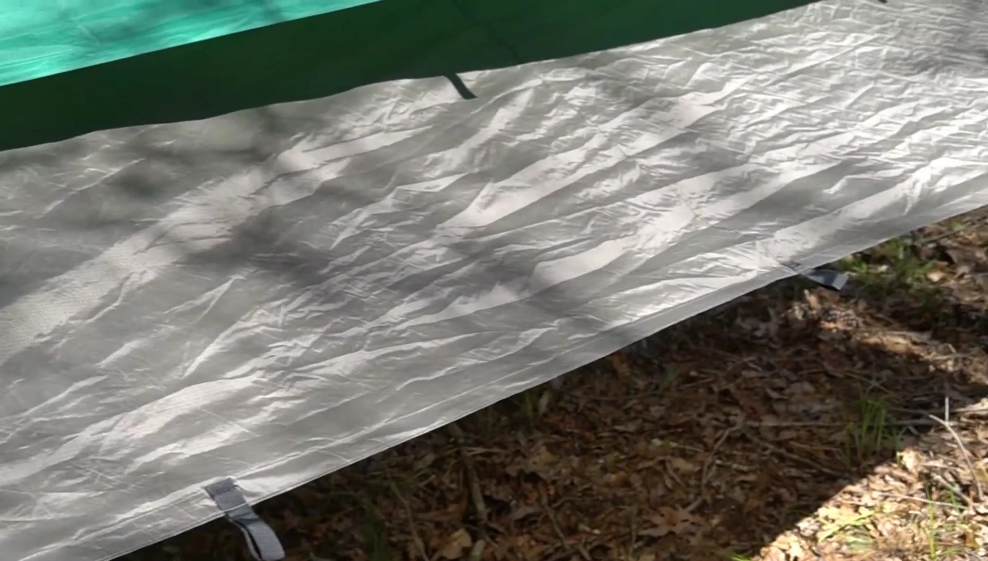Close-up view of the Aqua Quest Safari tarp laid out