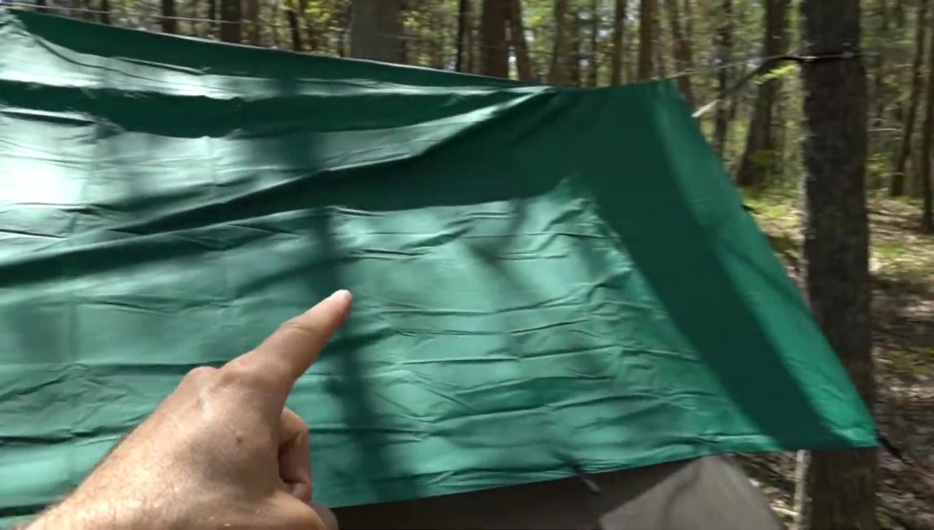 Guide tarp's continuous nylon panel