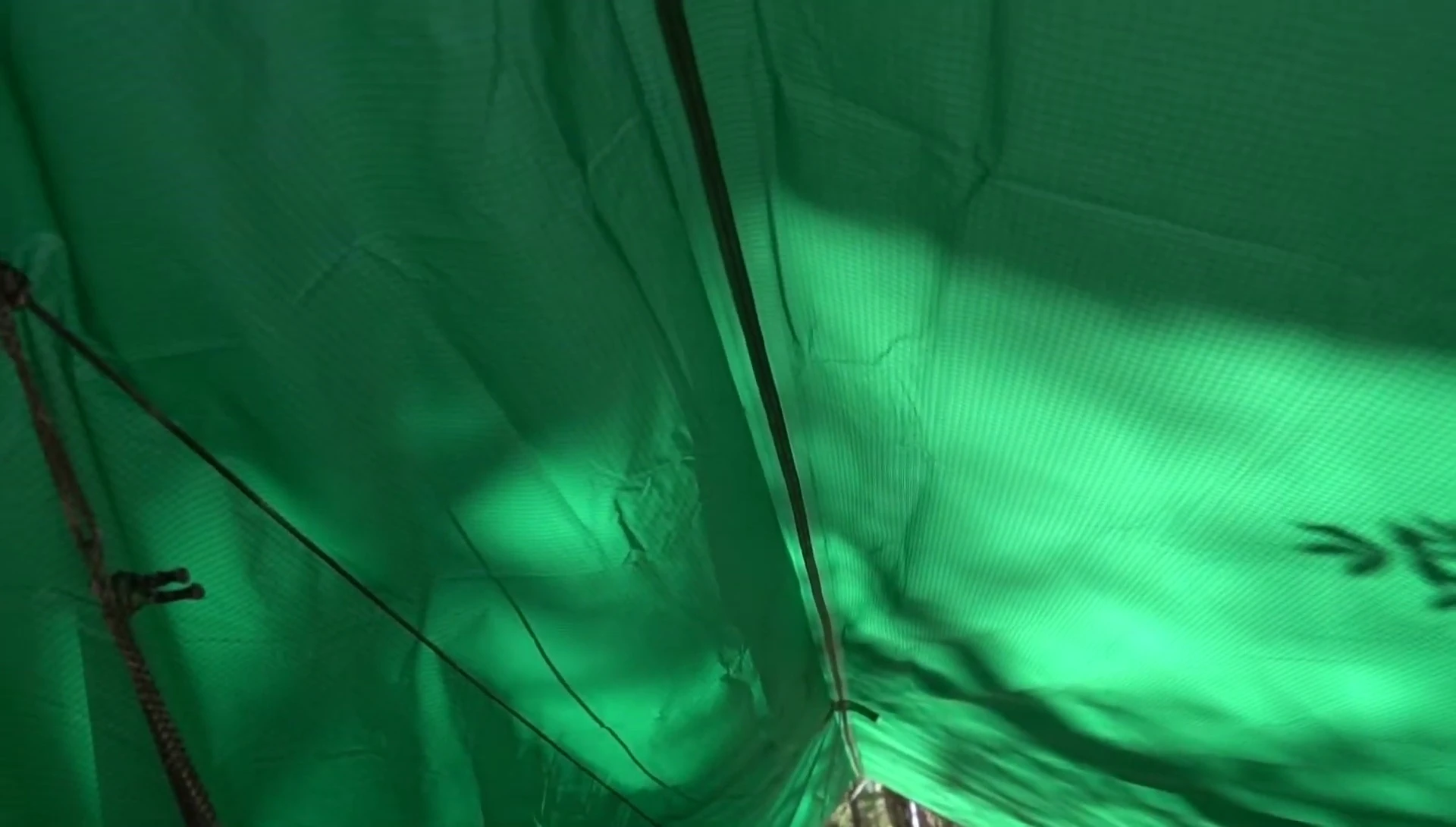Close up of seam taping on Guide tarp