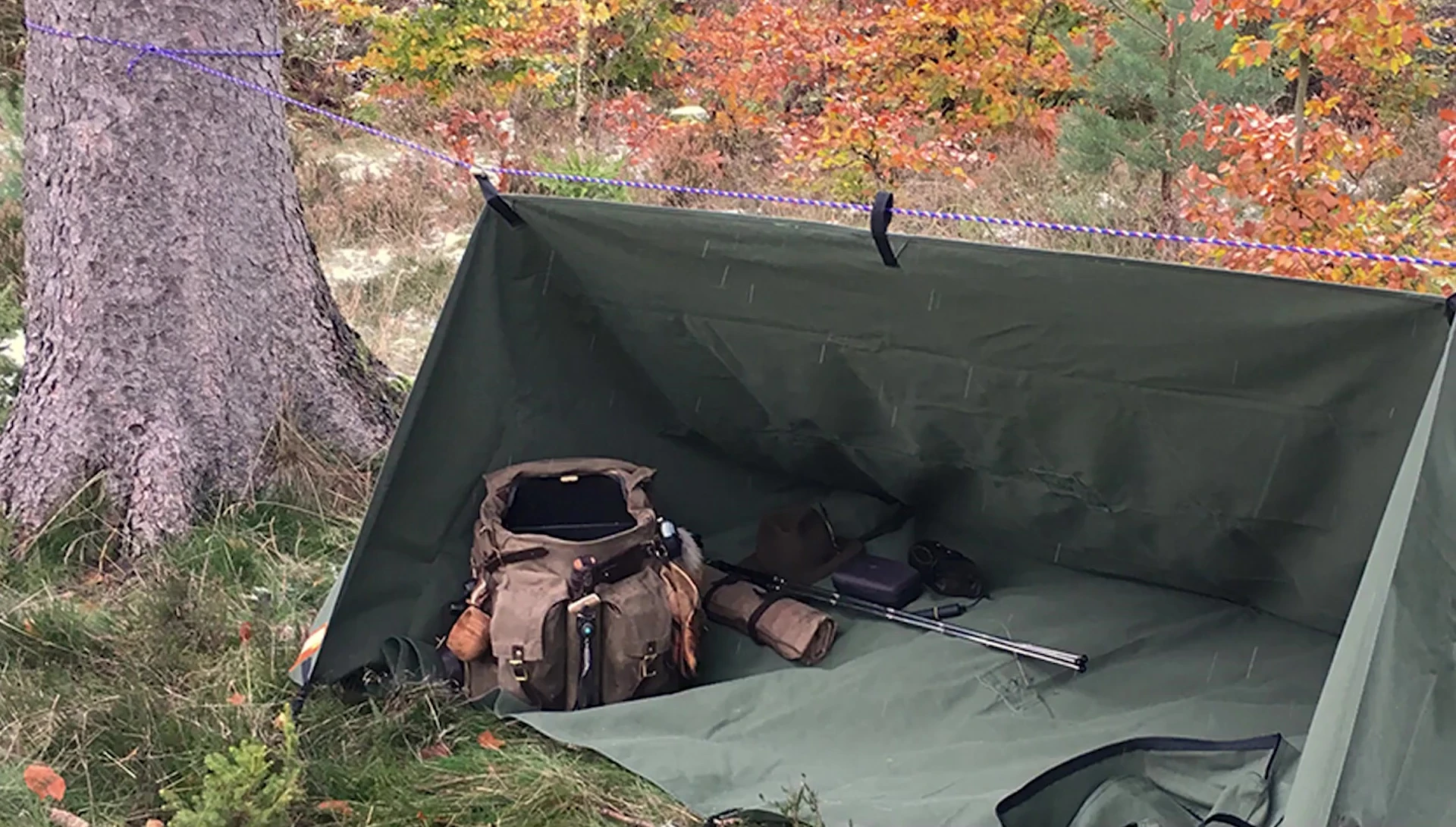 Close-up of a tarp showing its durability