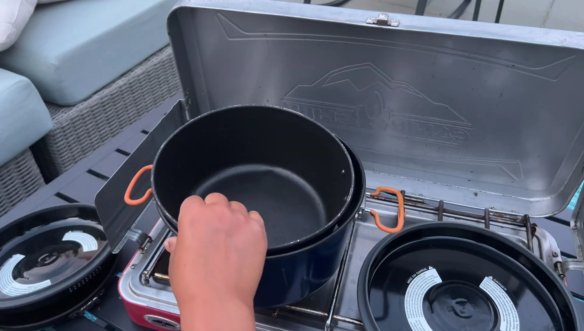 The smaller frying pan.