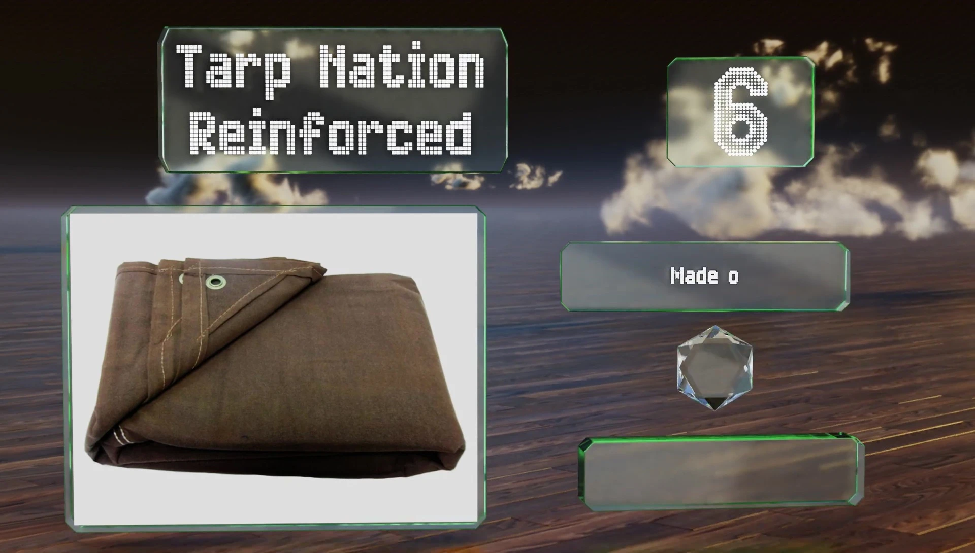 A closer view of the Tarp Nation Reinforced tarp's material and grommets.