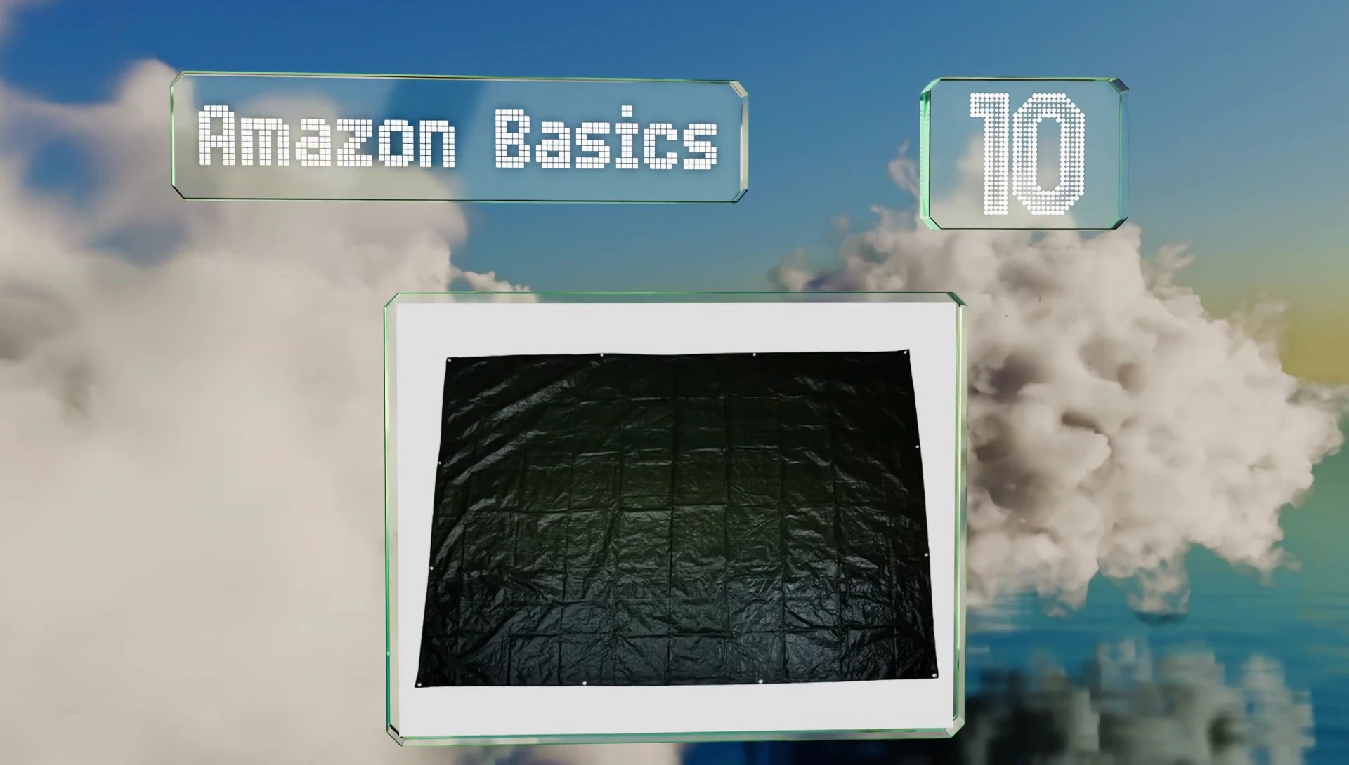 Close-up of the Amazon Basics tarp, showing its material.