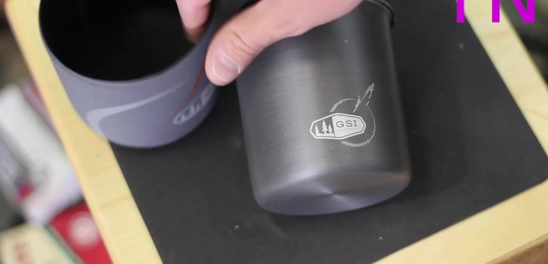 The neoprene insulator (koozie) on the GSI Halulite pot