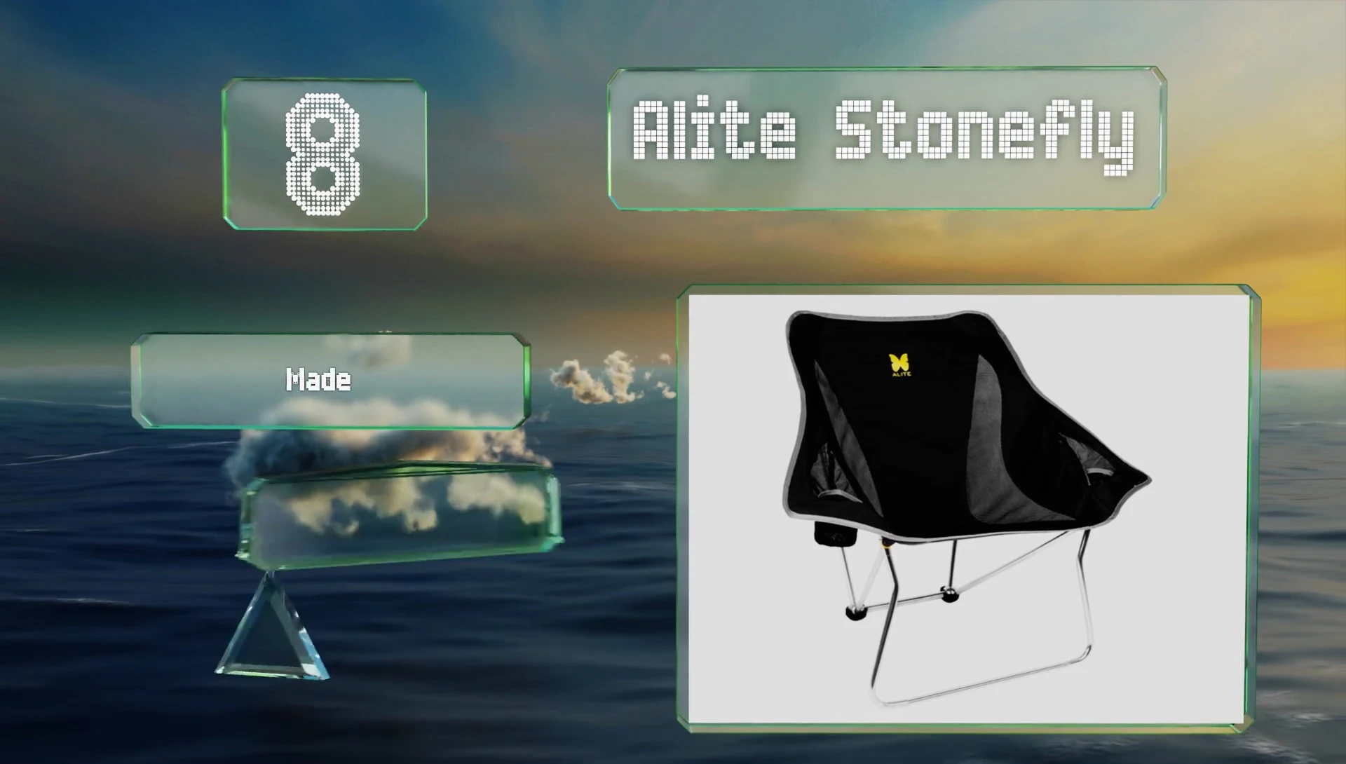 Detail of the Alite Stone Flight Chair's legs